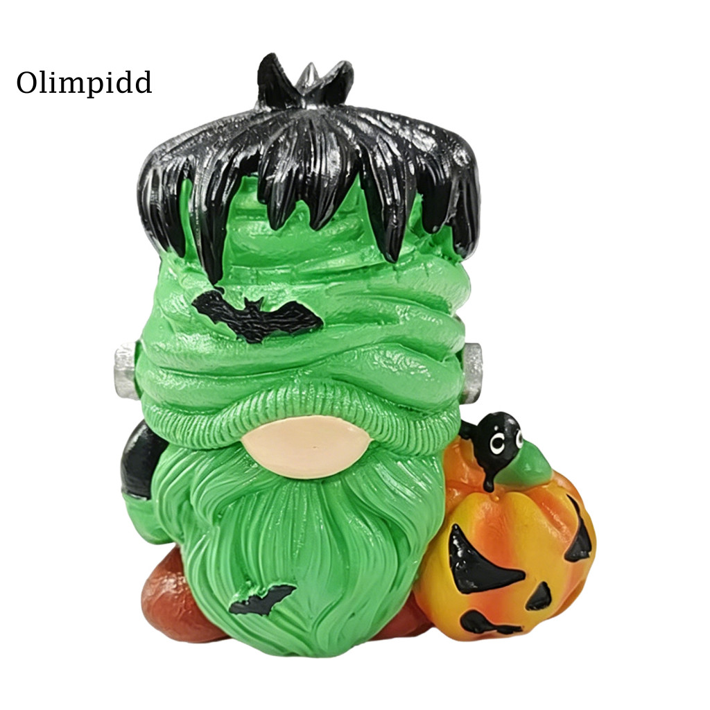 Olimpidd| Bền Ngoài Trời Gnome Halloween Gnome Tượng Gnome Halloween Gnome Hình Nhựa Nhỏ Bí Ngô Gnom