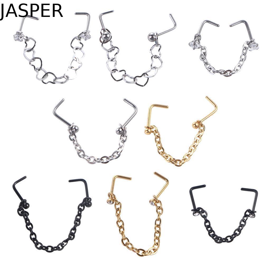 JASPER Mũi Xuyên Nhẫn Nam Punk Thép Không Gỉ Nostril Bóng Bông Tai Xuyên Septum Nhẫn Septum Nhẫn