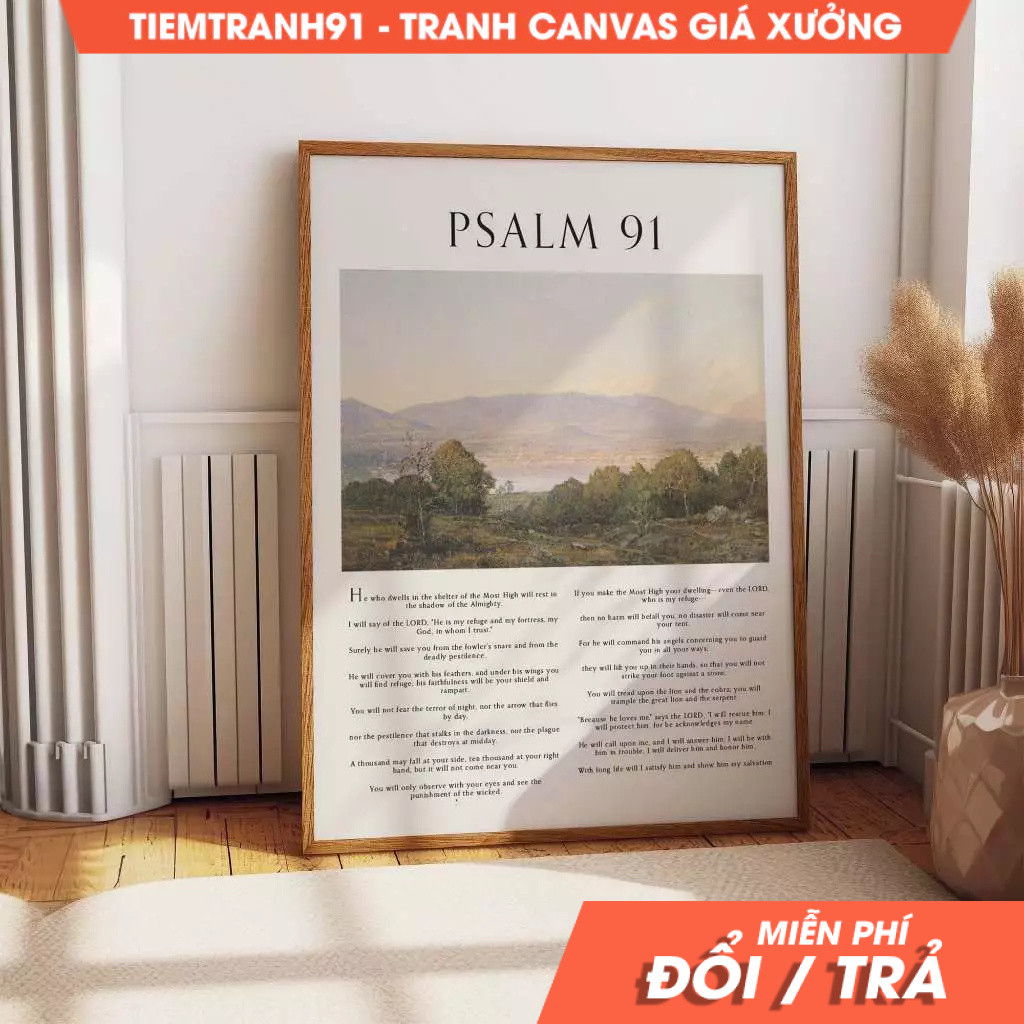 Tranh treo tường, Psalm 91 Bible Verse Wall Art Poster - Decorate Your Hallway, Living Room, and Off