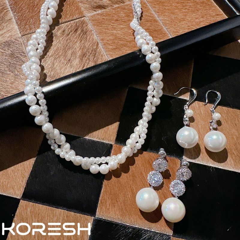 Nàng Tiên Cá Kích Thước Bong Bóng Ngọc Trai Cuộn Dây Tất Cả Trận Đấu Vòng Cổ Đá Quý Giọt Nước Hoa Bô