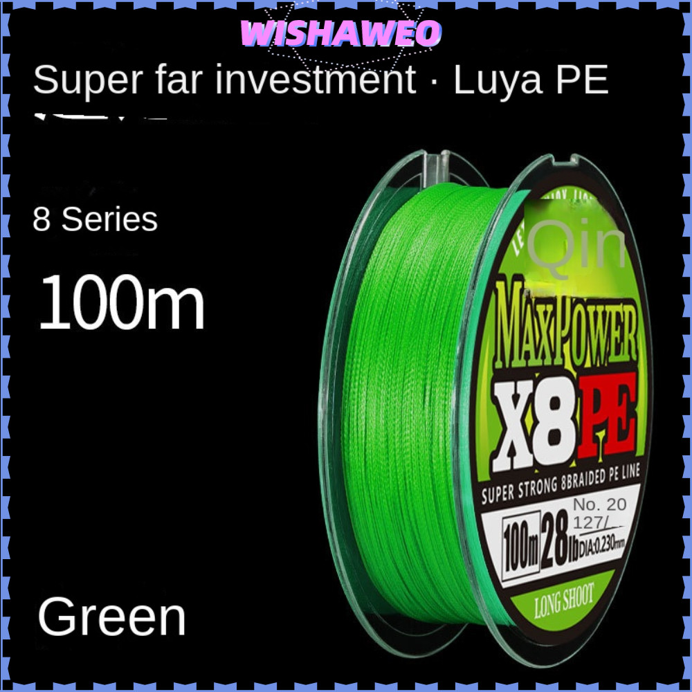 WISHAWEO Dây thun, Dây câu PE 100m, 2024 Câu cá câu cá Polyester Mồi 100m