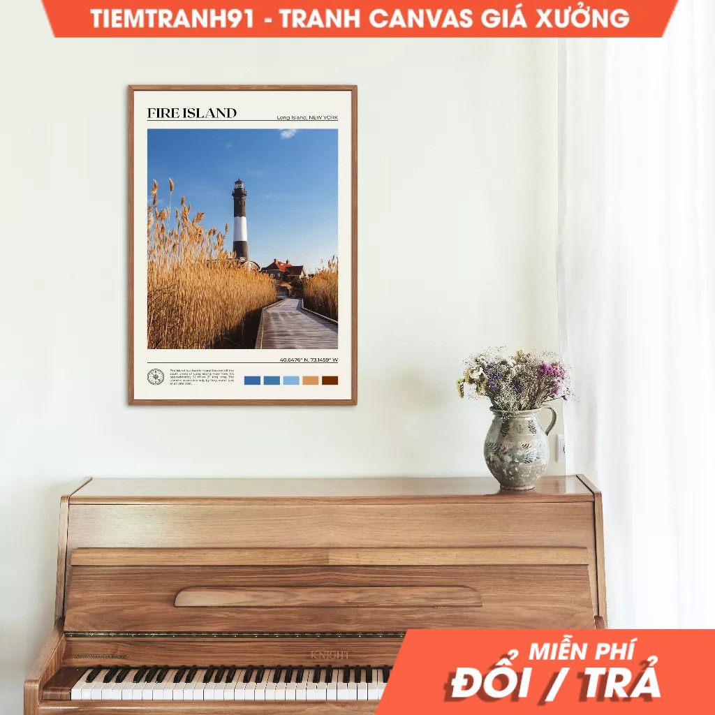 Tranh treo tường, Oil Paint,Fire Island Wall Art,Fire Island Poster,Fire Island Photo,Fire Island Wa