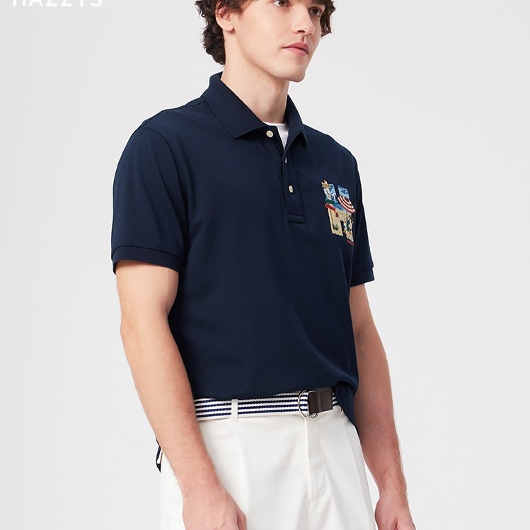 Áo thun nam ngắn tay Hazzys mùa hè mới áo polo thông thường 0519