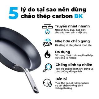Chảo Thép Carbon BK - 20cm/26cm/28cm/30cm