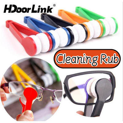 HdoorLink 1 / 5 chiếc khăn lau kính sợi microfiber, bàn chải vệ sinh kính mát, kẹp vệ sinh mắt kính