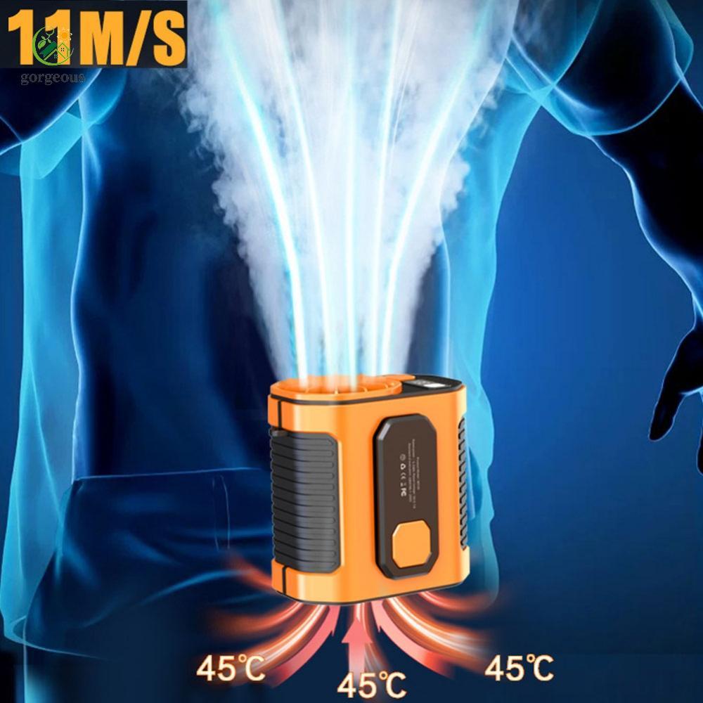[FUXIN]Compact Rechargeable Fan with Waist Hanging Design and Digital Battery Indicator