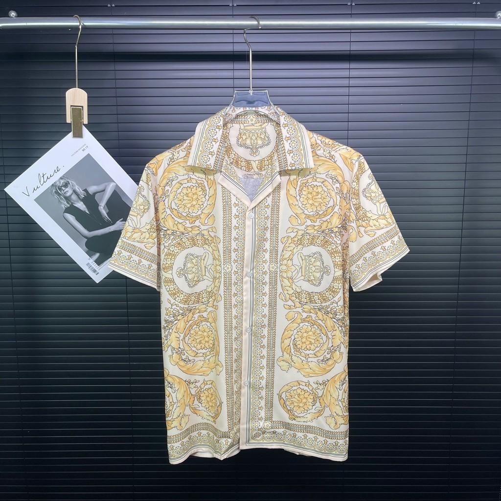 S9NT Versac* Summer short-sleeve shirts for men and women, Hawaiian shirts, vacation style, versatil
