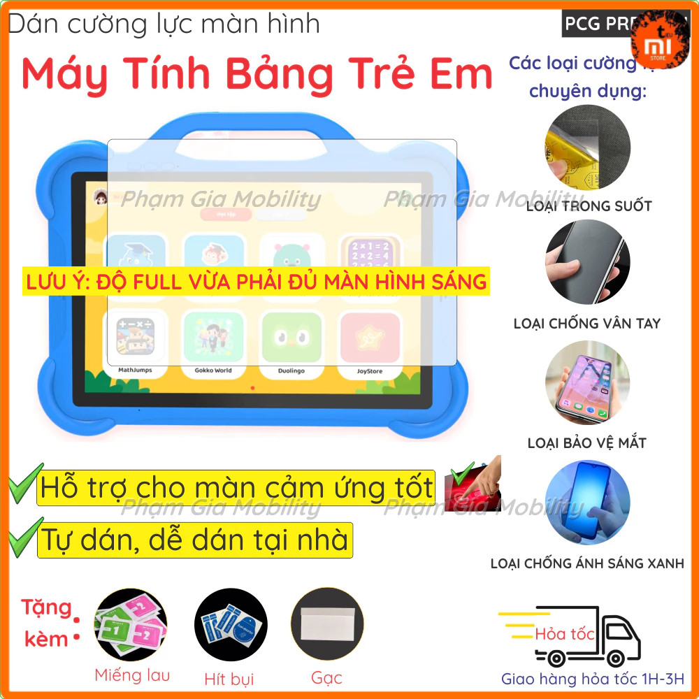 Dán cường lực màn hình dành cho tablet, máy tính bảng học tập trẻ em dành cho các dòng Winny, K15 K1