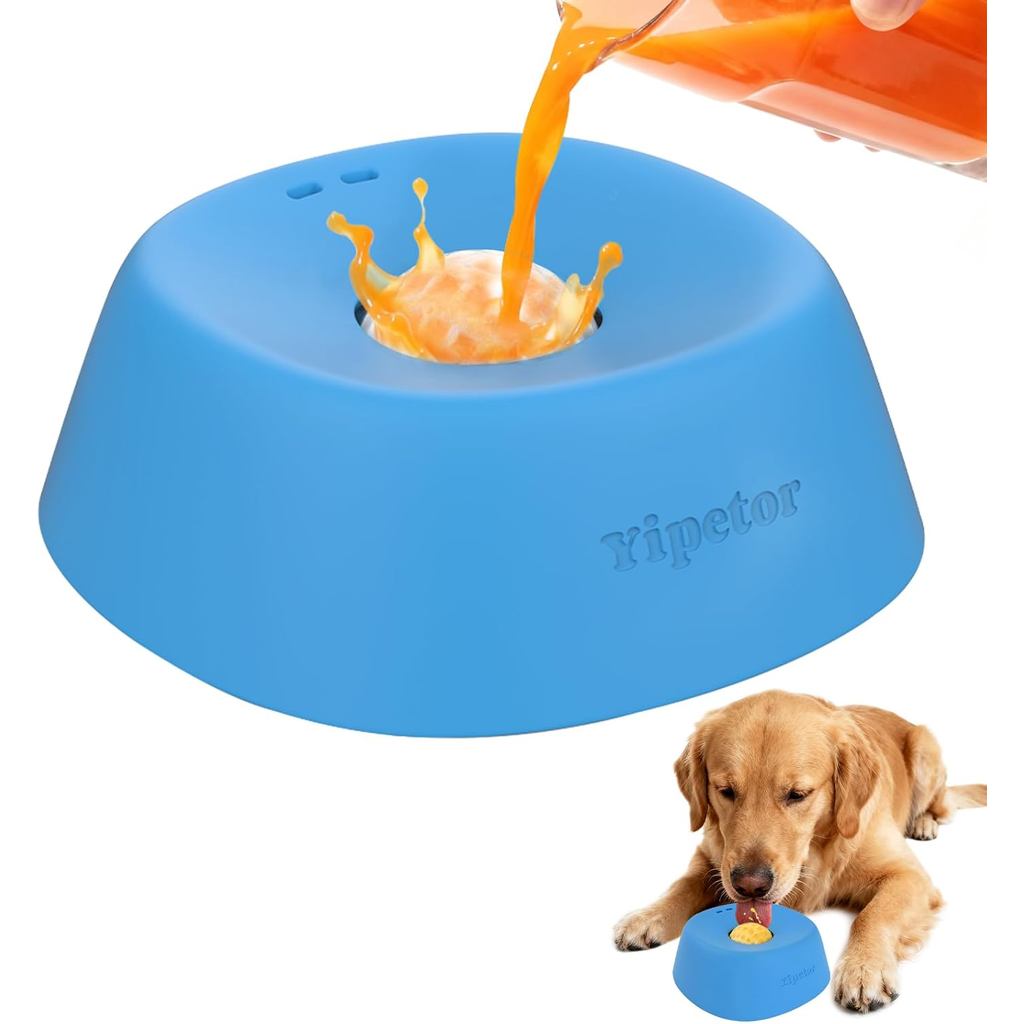 YiorSlowFeederBowlsforLiquidTreat, [EnrichmentBall-Roll] BrothLickBowl, 3 / 4CupYogurtPupLickToyforL