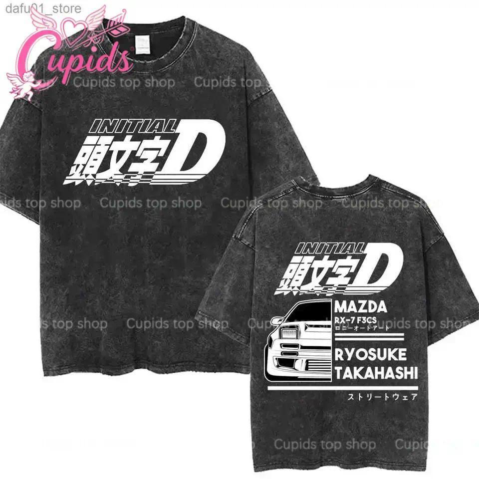 Áo thun in hình COD Cupids Washed Vintage Anime Initial D Drift AE86 Fujiwara dành cho nam giới phon