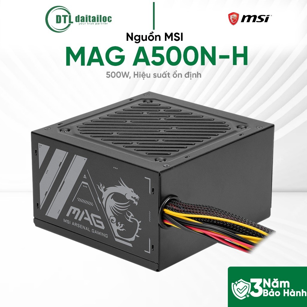 Nguồn MSI MAG A500N-H 500W Hiệu suất ổn định | Chính Hãng | Bảo Hành 36 Tháng