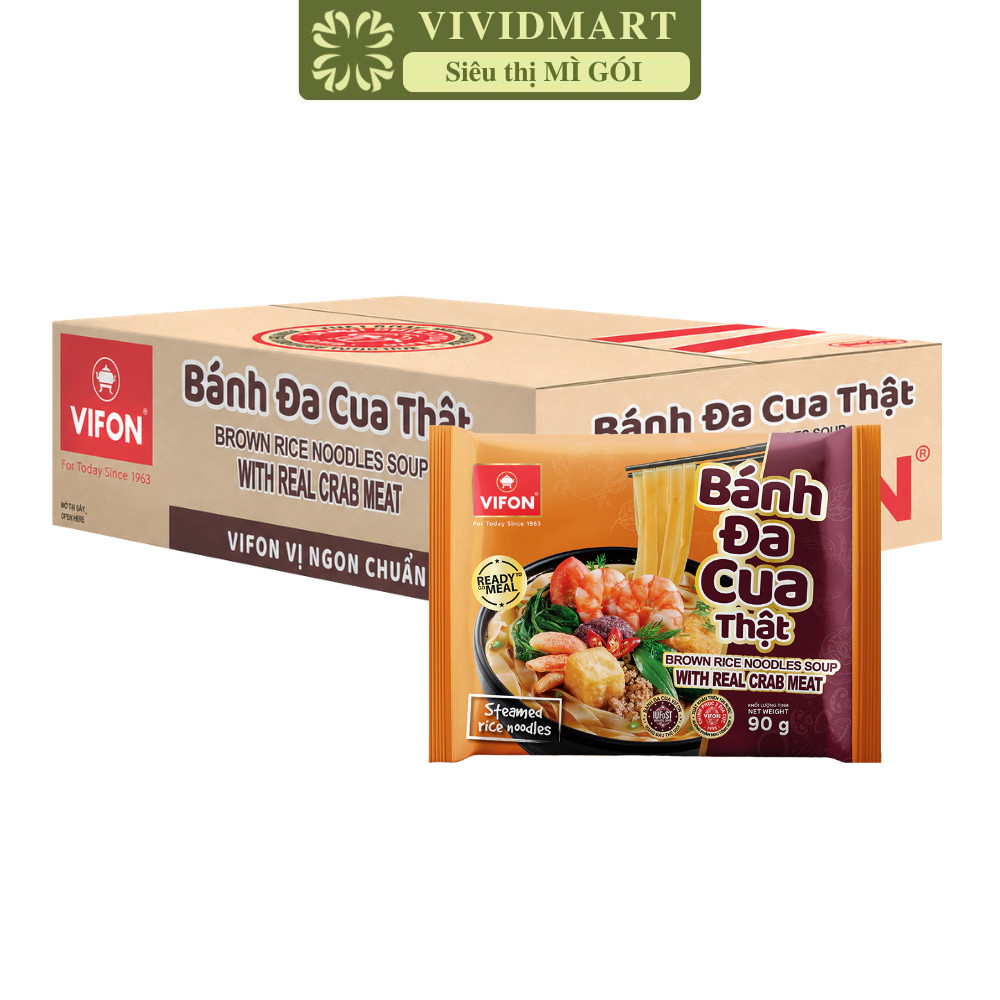 [THÙNG 20 GÓI] - VIFON - Bánh đa Vifon cua thật, bánh đa cua thịt thật Vifon , bánh đa có gói cua th