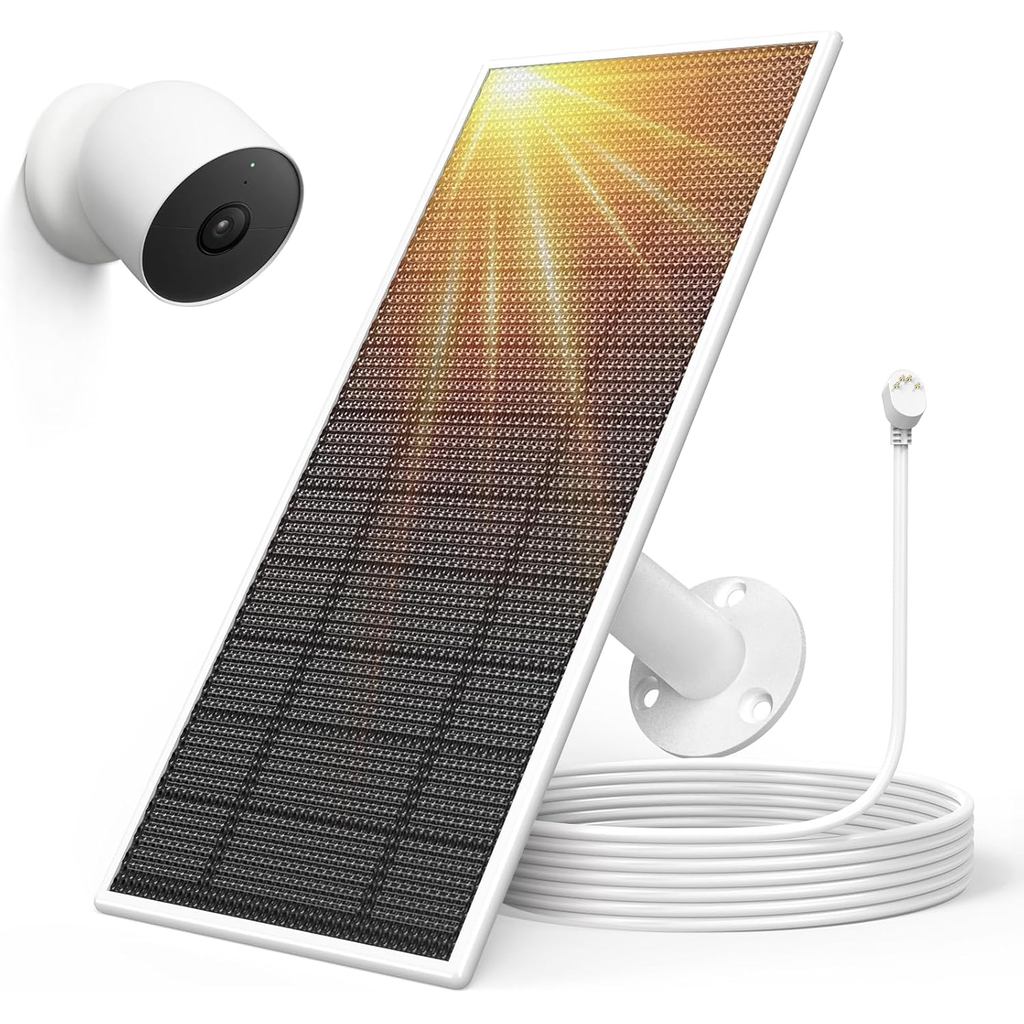 Bảng điều khiển năng lượng mặt trời cho máy ảnh Google Nest ngoài trời hoặc trong nhà (Phiên bản pin