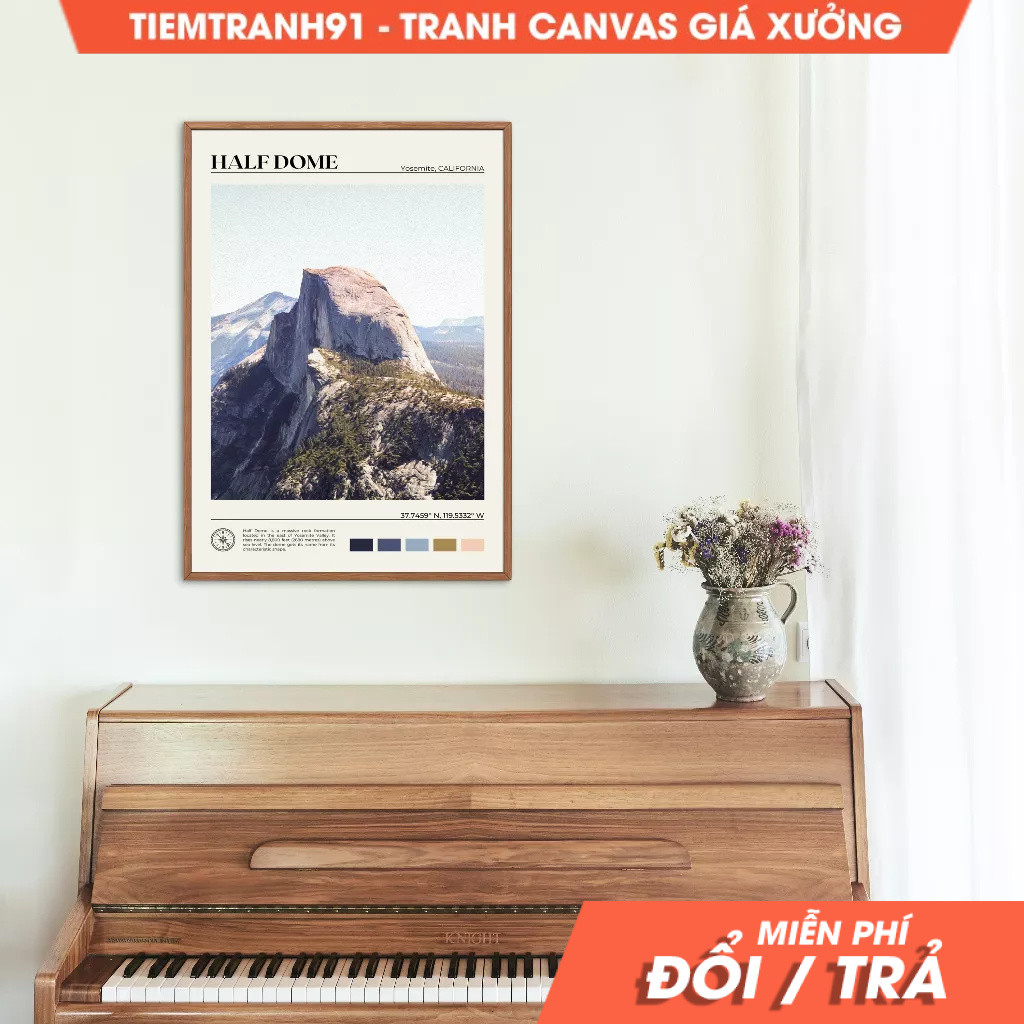Tranh treo tường, Oil Paint, Half Dome Wall Art, Half Dome Poster, Half Dome Photo, Half Dome Wall D