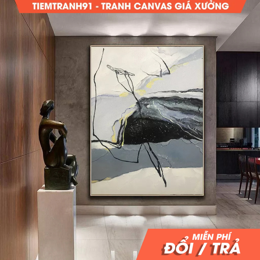 Tranh treo tường, Large Wall Abstract Painting Original Minimalist Abstract Painting,Large Wall Canv