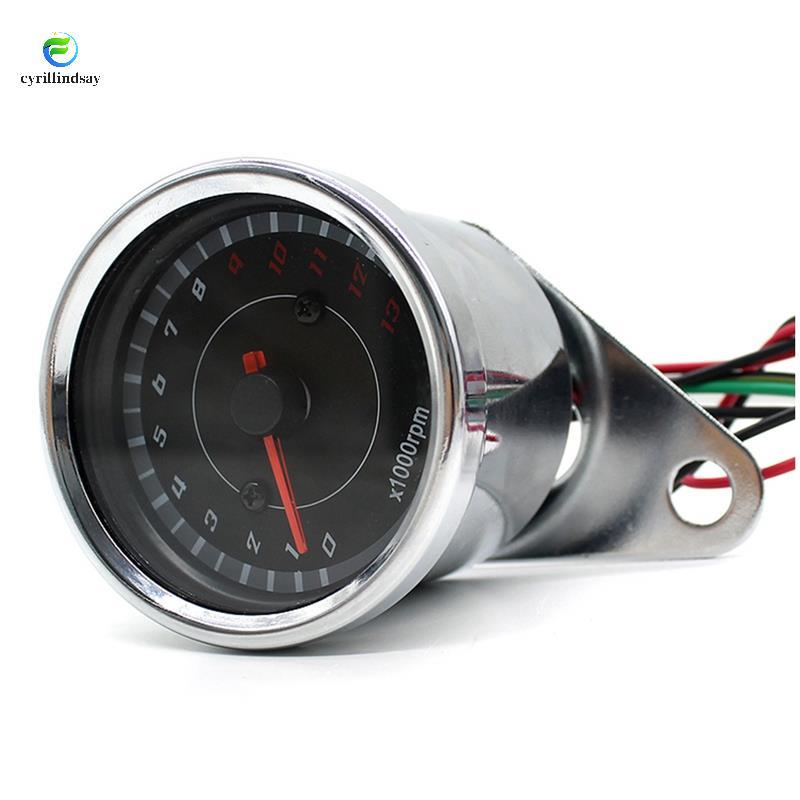 DC 12V Analog RPM Đo Xe Máy Tachometer Với Đèn Nền LED Xanh 1000RPM Kỹ Thuật Số Tacho Đo Xe Máy RPM 
