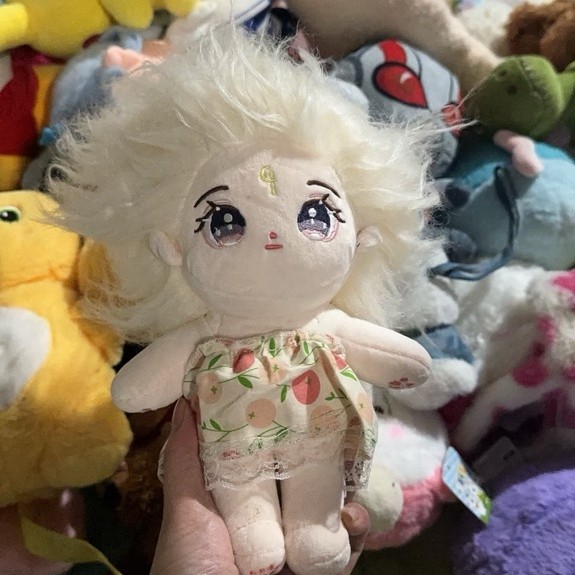 Doll nữ mặc váy, không xương, body béo, doll bông 20cm, ToT
