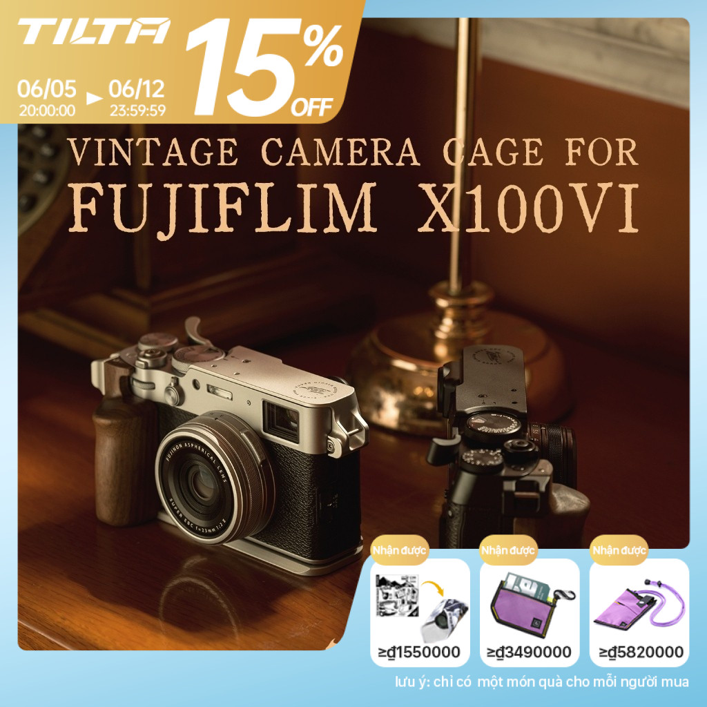 TILTA TA-T70 FUJIFILM X100VI Vintage Camera Lồng Fujifilm Mở Rộng Phụ Kiện Bảo Vệ Túi Camera Bao Da 