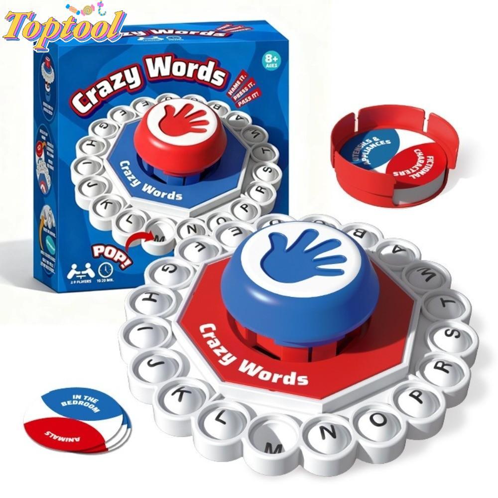 TOPTOOL Crazy Words Board Game, Quick Thinking Letter Spelling English Board Game, Creative Puzzle T