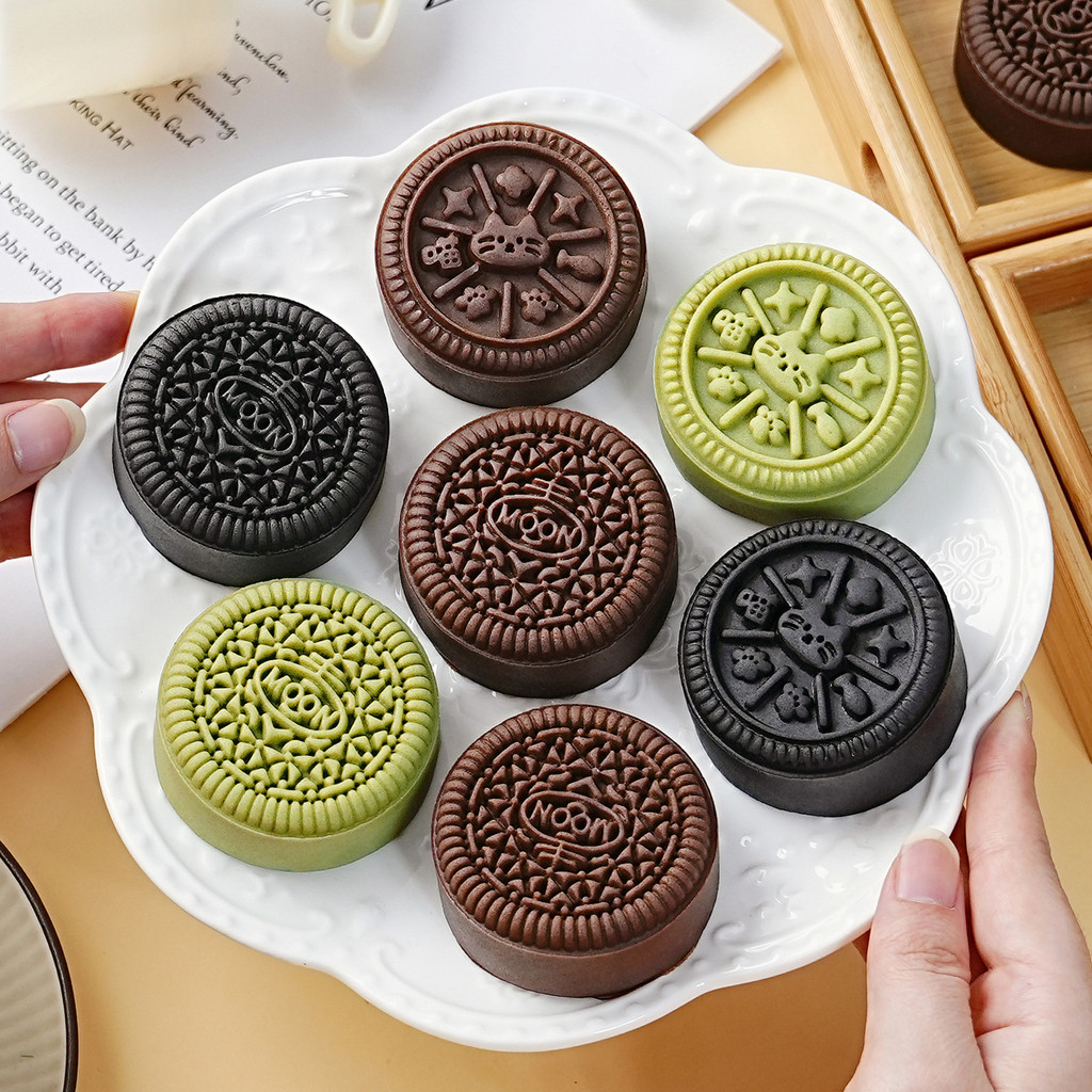 Khuôn ép tay phong cách Trung Quốc Oreo, Nhựa DIY cho bánh trung thu da tuyết Bánh đậu xanh