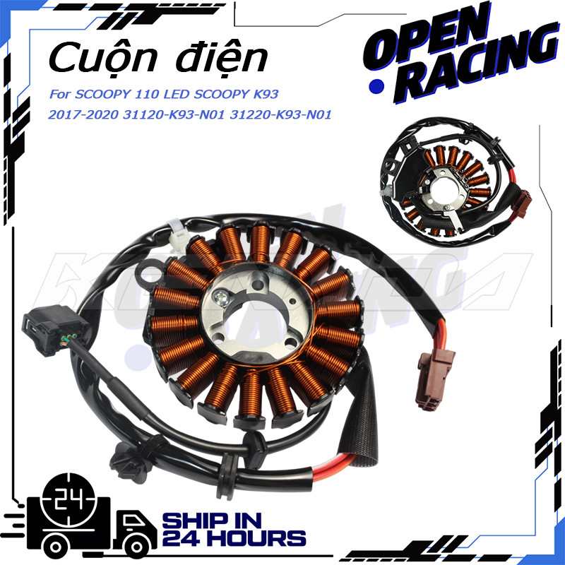 CUỘN ĐIỆN MÂM LỬA MÂM ĐIỆN STATOR XE SCOOPY 110 LED SCOOPY K93 2017-2020 31120-K93-N01 31220-K93-N01