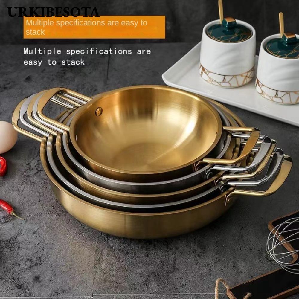 URKIBESOTA Nấu ăn tại nhà Nồi khô sốt bằng thép không gỉ Paella Pan