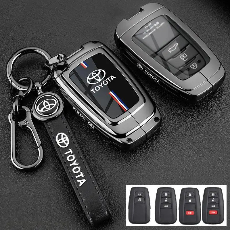 Vỏ Chìa Khóa Kim Loại Chìa Khóa Từ Xa Fob Bao Móc Khóa Cho Xe Toyota Camry Corolla Cross Avalon Alti