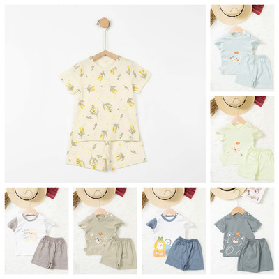 Bộ cộc tay LITIBABY cotton sơ sinh cho bé khoảng 7kg - 13kg