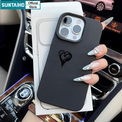 Suntaiho Ốp Lưng iPhone Đơn Giản Silicon Mềm Kết Cấu Da Chống Sốc Chống Bẩn Cho iPhone 16 15 14 13 12 11 Pro Max IP 7 8 Plus X Xs XR Xs Max