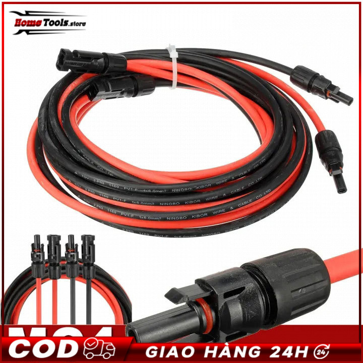 1Pair Black & Red , 10/20/30 Feet Solar Panel Extension Cable Wire with MC4 Female and Male Connecto