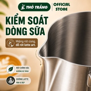 Ca Đánh Sữa Inox 304 Có Vạch Chia 350/550/900ml, Ca Tạo Bọt Sữa Latte Art