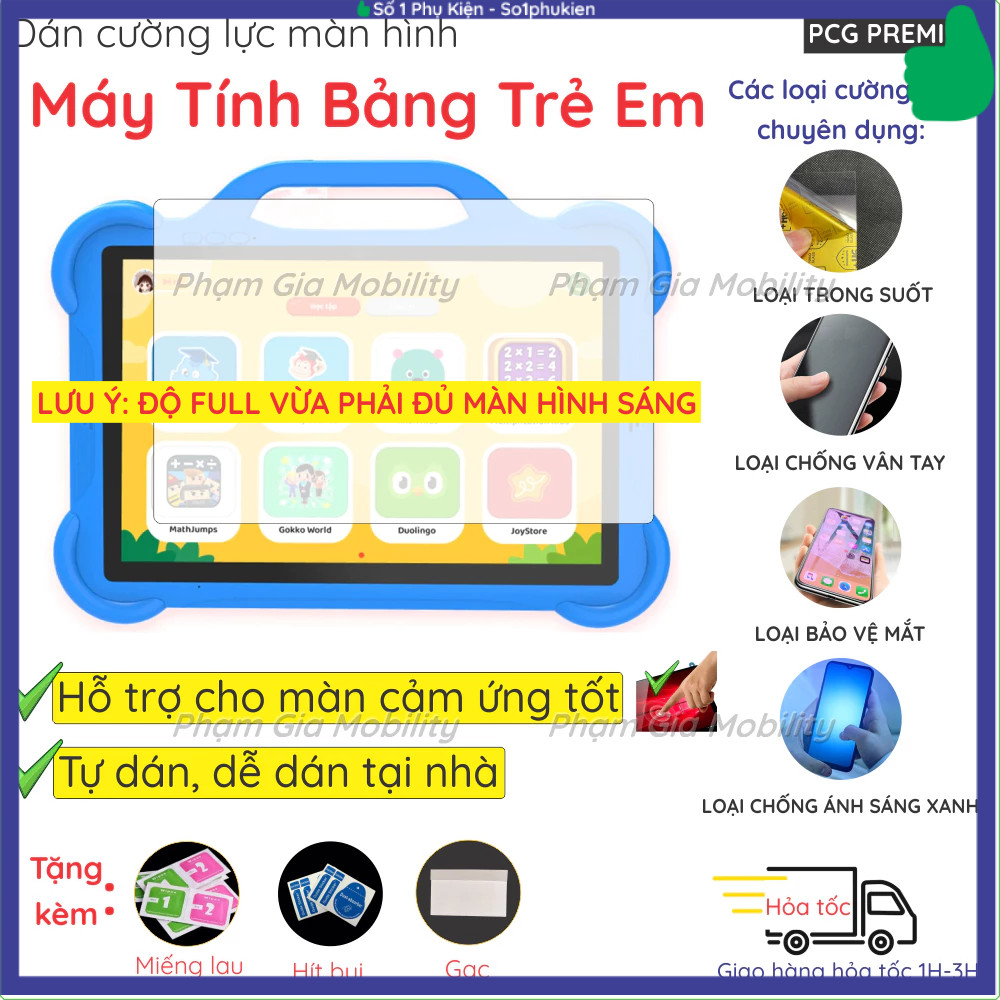 Dán cường lực màn hình dành cho tablet, máy tính bảng học tập trẻ em dành cho các dòng Winny, K15 K1
