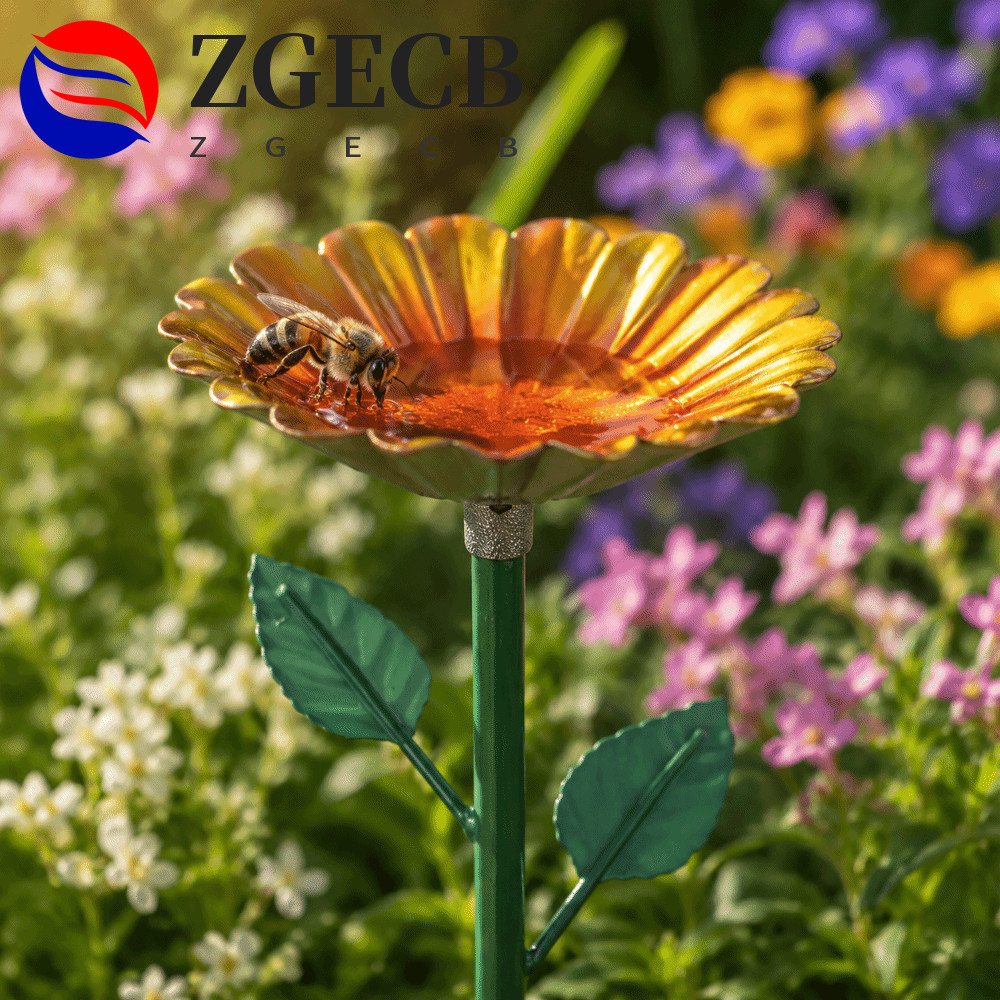 ZGECB Bee Butterfly Water Dispenser, Iron Outdoor Bee Water Feeder, Bird Feeder Garden Stake Thiết k
