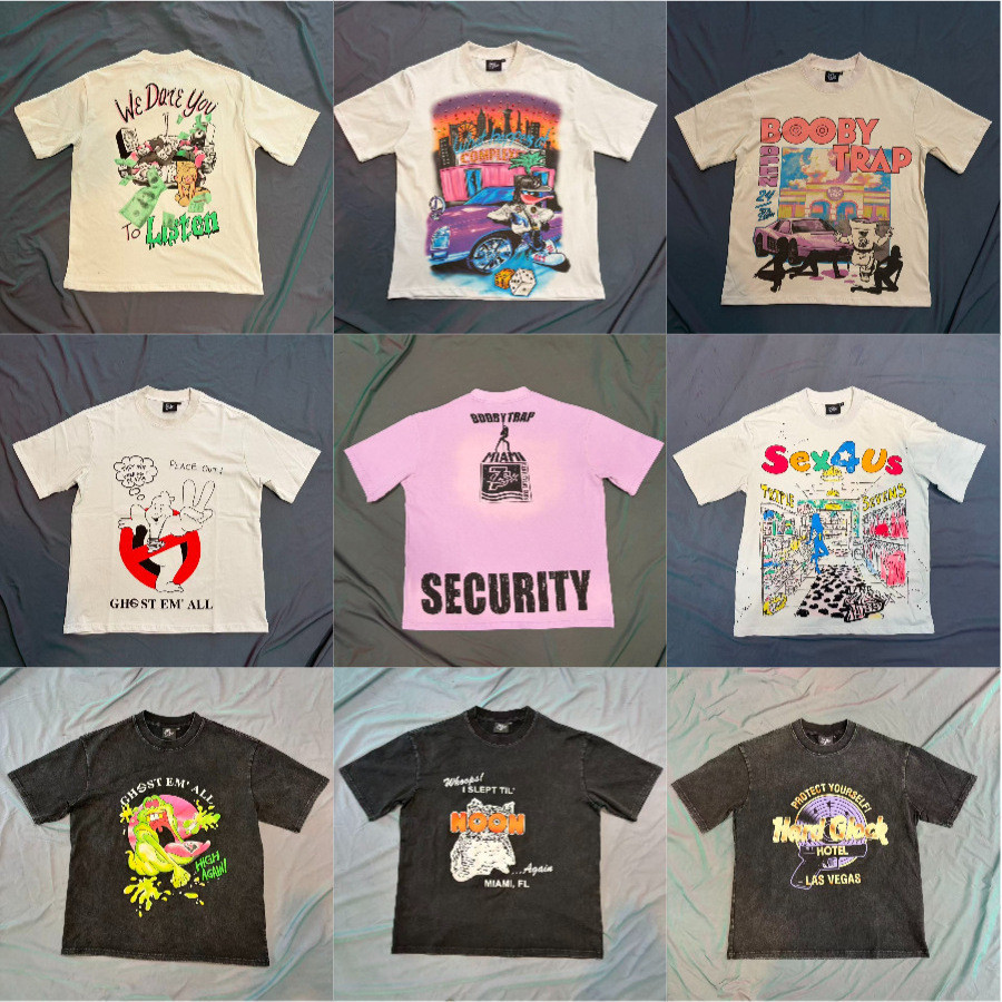 9LSN Maychao TRIPLE SEVENS Angel pattern graffiti print street hip-hop crew neck short sleeve T Shir