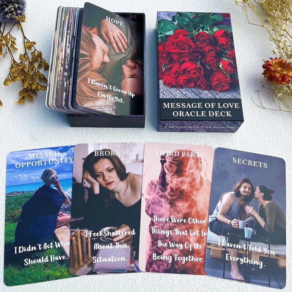 DPEHAKMK Message of Love Oracle Cards, Oracle Cards dành cho người mới bắt đầu, Bao gồm tình yêu, lã