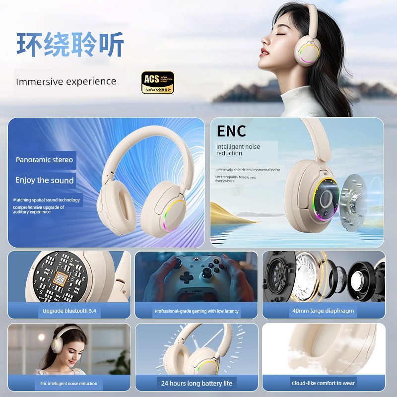 tai nghe ko dây tai nghe bluetooth Tai Nghe Bluetooth Chống Ồn Không Dây Máy Tính Bé Trai Bé Gái Thể