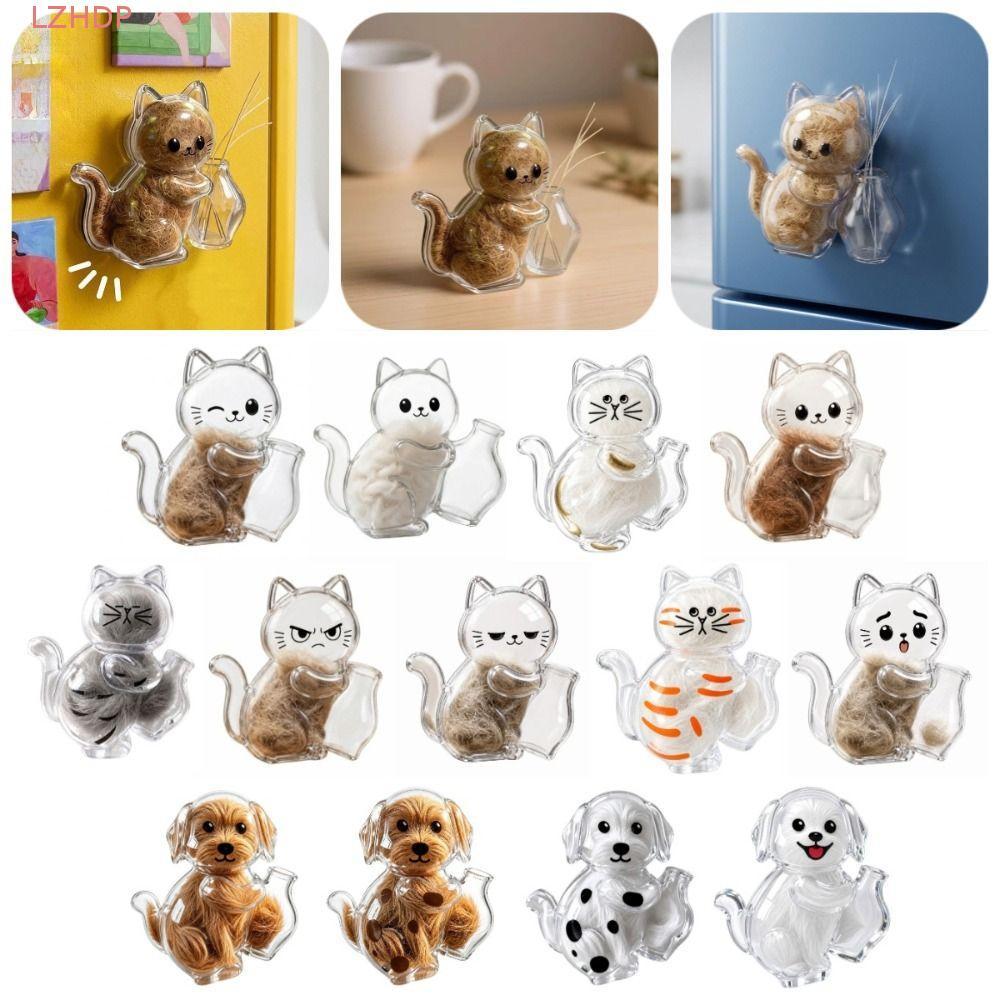 Hộp lưu niệm tóc thú cưng LZHDP, Tủ lạnh tưởng niệm thú cưng trong suốt sáng tạo, Thiết thực DIY Cat