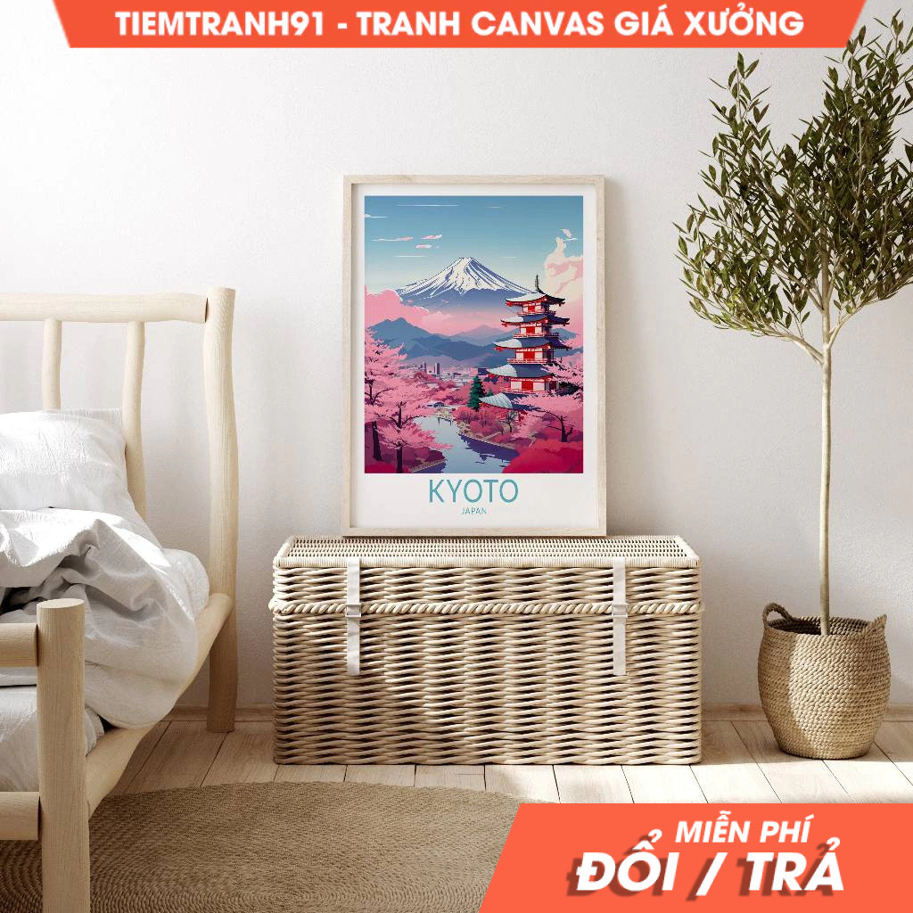 Tranh treo tường, Kyoto Japan Travel Wall Art Travel, Kyoto Travel Fuji Wall Art, Japanese Trination