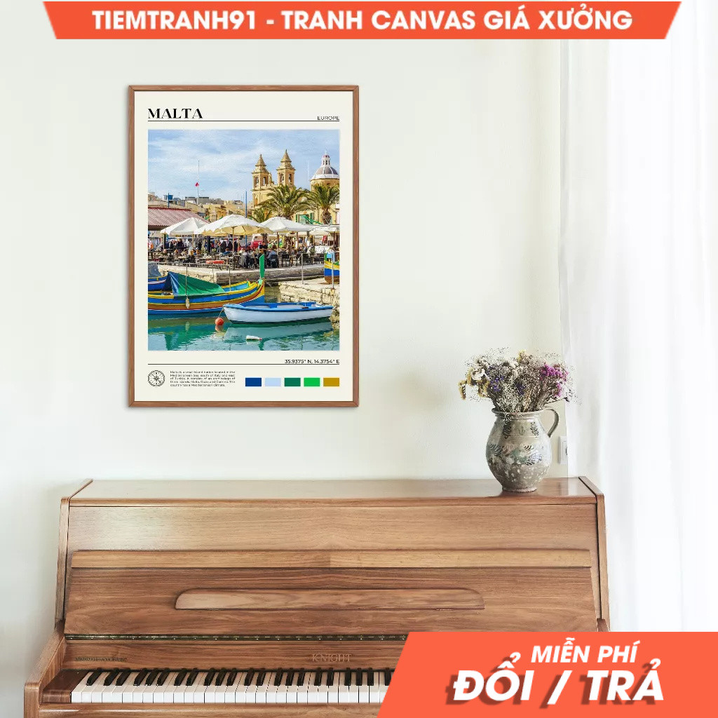 Tranh treo tường, Oil Paint, Malta Wall Art, Malta Poster, Malta Photo, Malta Wall Decor, Europe Pos