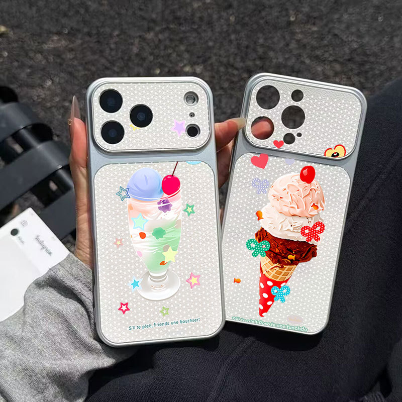 Mô Hình Kem Mùa Hè Mô Hình Màu Bão Hòa Thấp Biến Thành ỐpLưng IPhone 17 16 15 14 13 12 11 Pro Max Ch