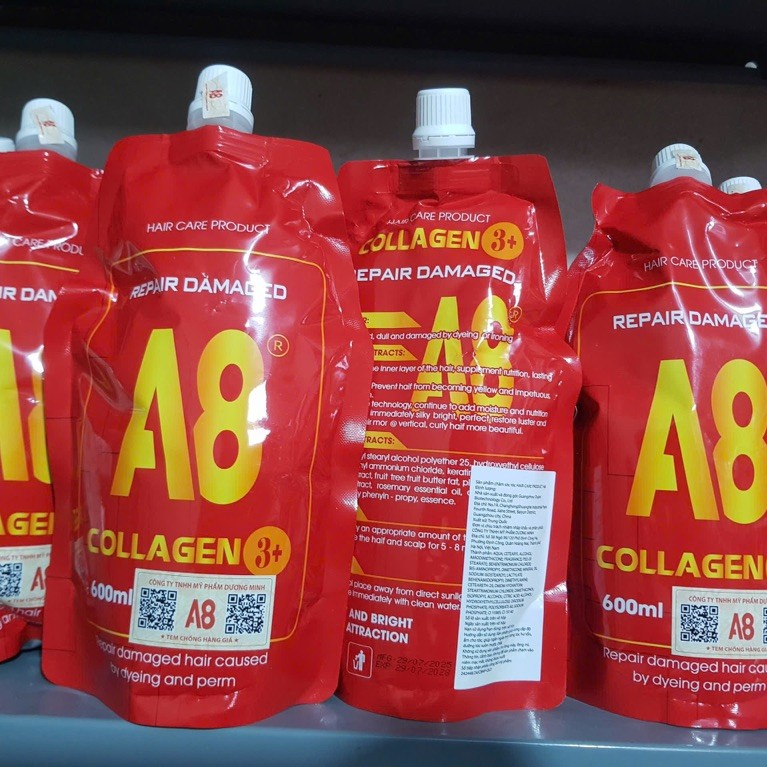 HẤP Ủ XẢ TÓC COLAGEN PHỤC HỒI A8 (Hàgg công ty) 600ml
