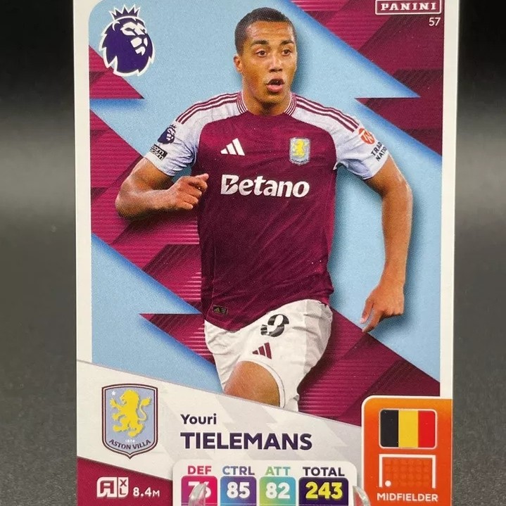 Thẻ Youri Tielemans Adrenalyn XL Panini Premier League 24/25 (Aston Villa)