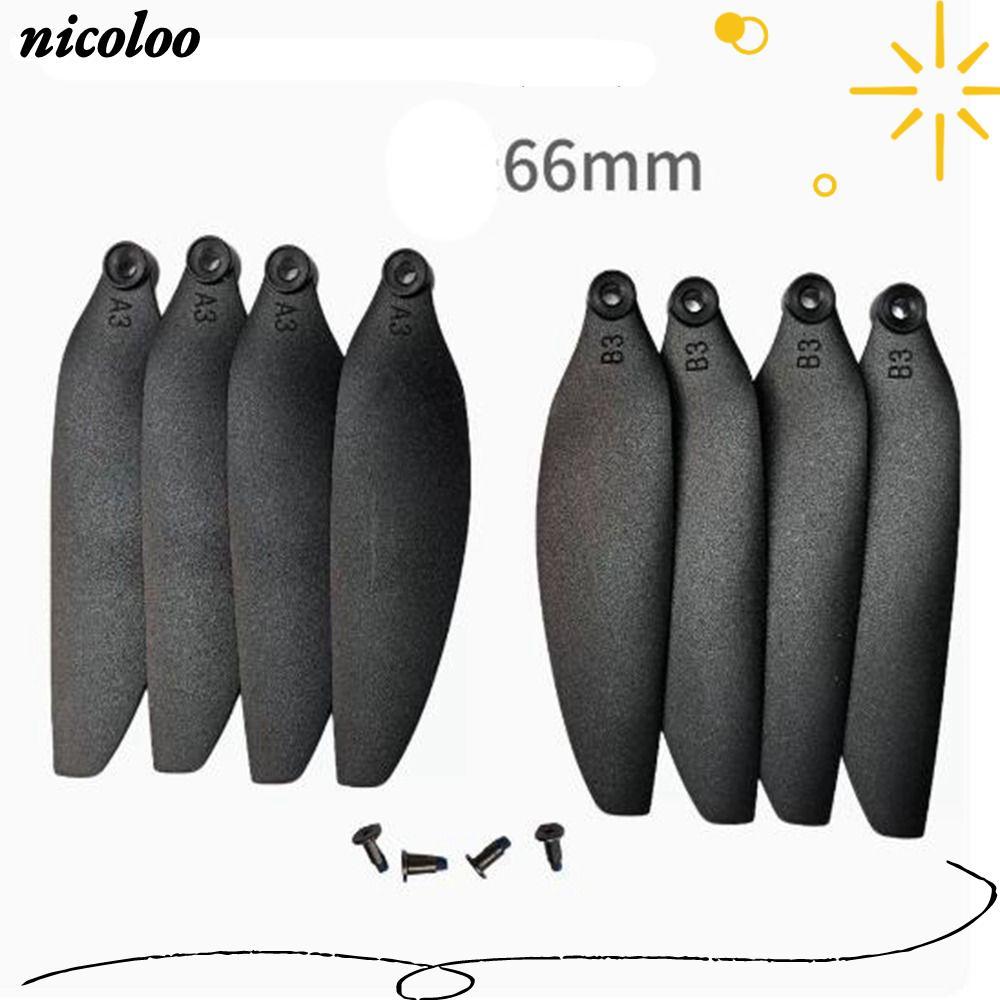 Lưỡi cánh quạt gấp NICOLOO, Phụ tùng máy bay không người lái điều khiển từ xa 58mm / 66mm màu đen, L