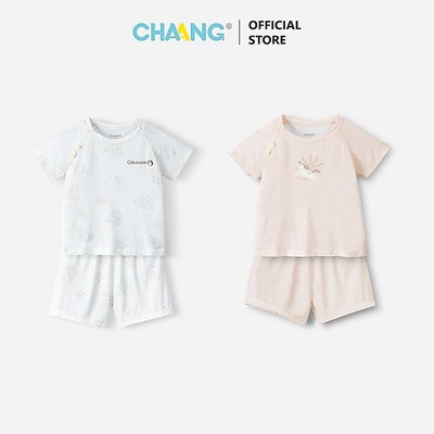 [CHAANG 24M-7Y] Bộ quần áo cộc thông hơi Wild cho bé gái