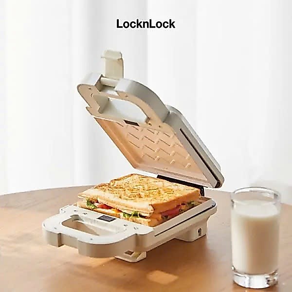 Máy kẹp nướng bánh LocknLock Bianco Sandwich maker  EJB126IVY – Màu ngà -  Hàng Chính Hãng
