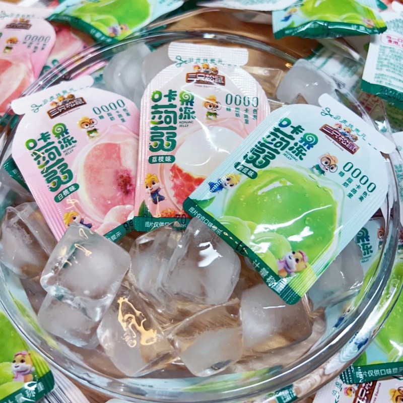 Ba chú Sóc Konjac Jelly 480g Túi Bán Hàng Đại Chúng Hương Vị Hỗn Hợp Konjac Jelly Chiều Giảm Glutton