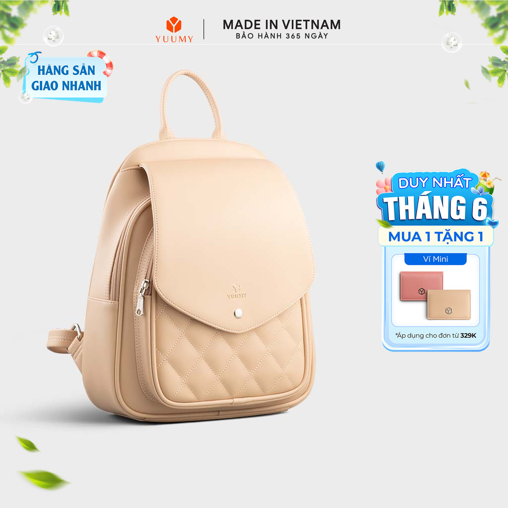 Balo Yuumy (Thời trang nữ đựng phối nắp gập - Balo da Seasand YBA108) Bagsmart
