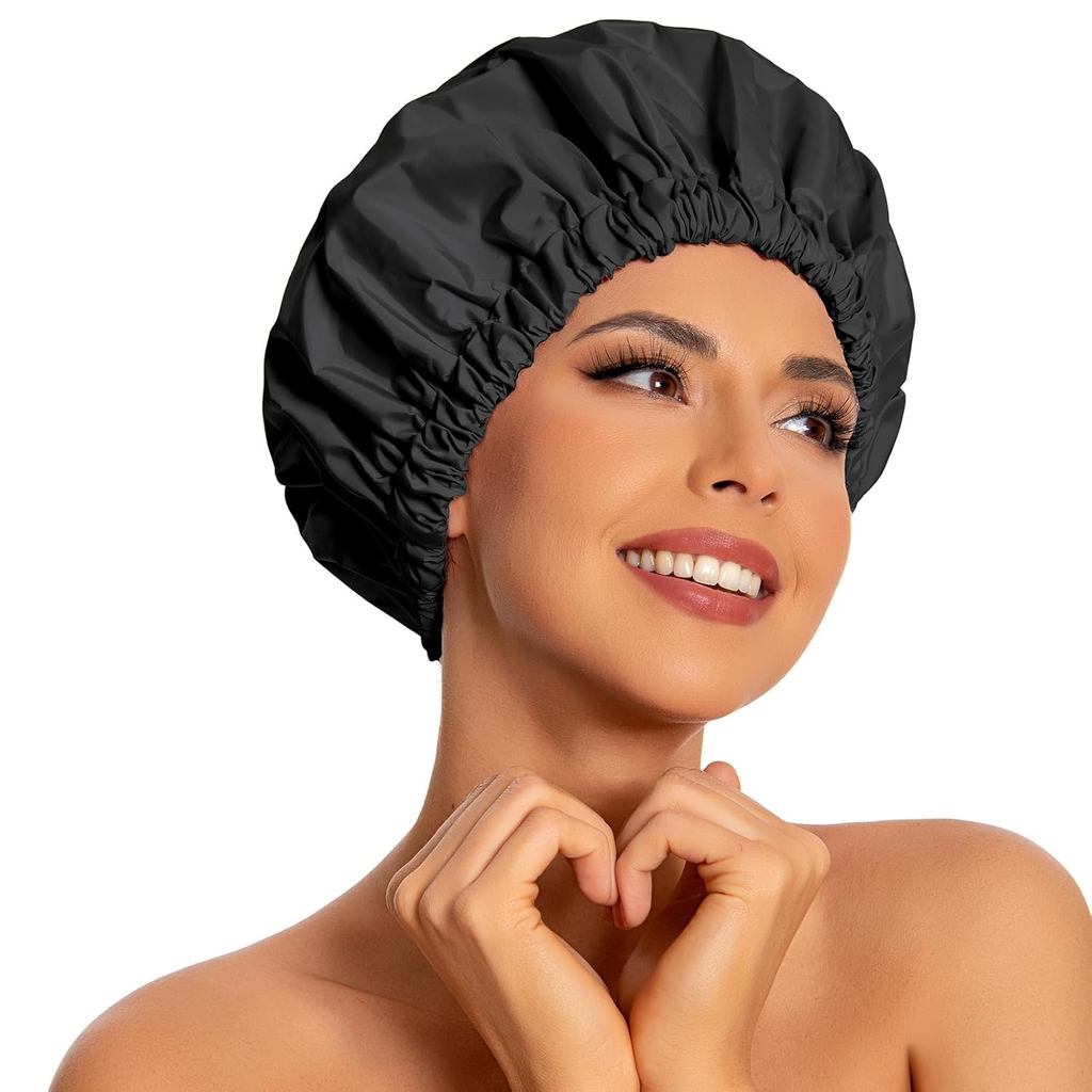 Có thể tái sử dụngShowerCapforPhụ nữ, LargeWaterproofShowerBonnetWashableElasticBandBathPhụ kiệnHair