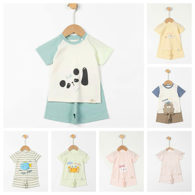 Bộ thun cotton mùa hè LITIBABY sơ sinh cho bé khoảng 7kg - 13kg