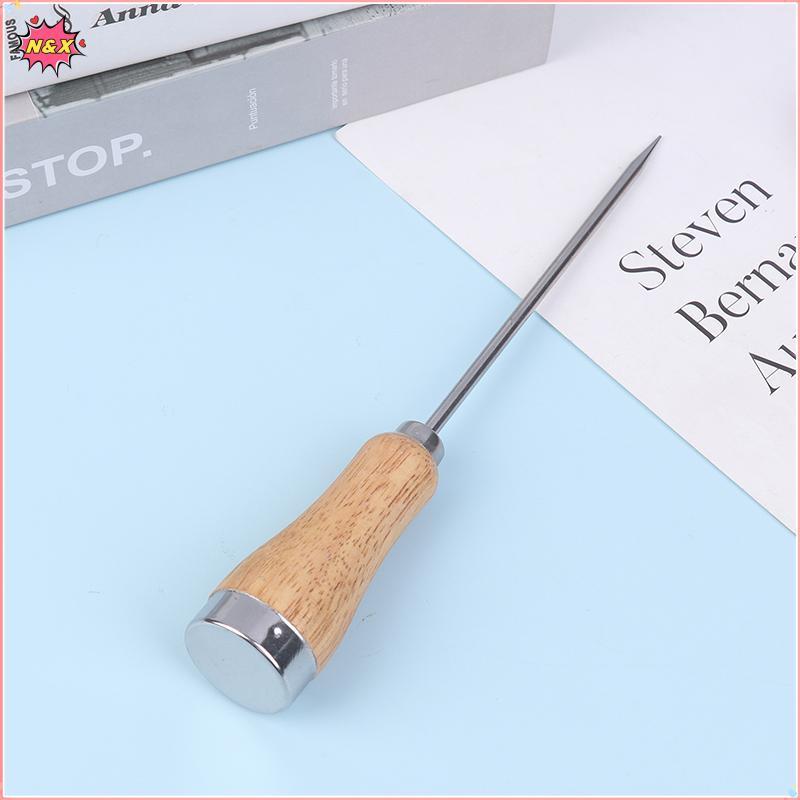 N & X Ice Pi Ice Icing Breaker Tay cầm bằng gỗ Thép không gỉ Ice Pi Punch Crusher Cotail Sti Fruit B
